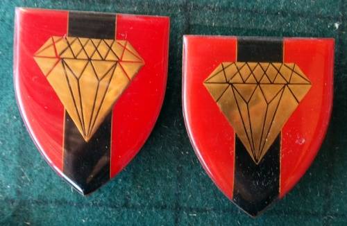 Pair of SADF Northen Cape Command Provost Unit Flash.  Pins Intact (45)