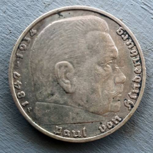 1937 German 2 Mark Silver Coin