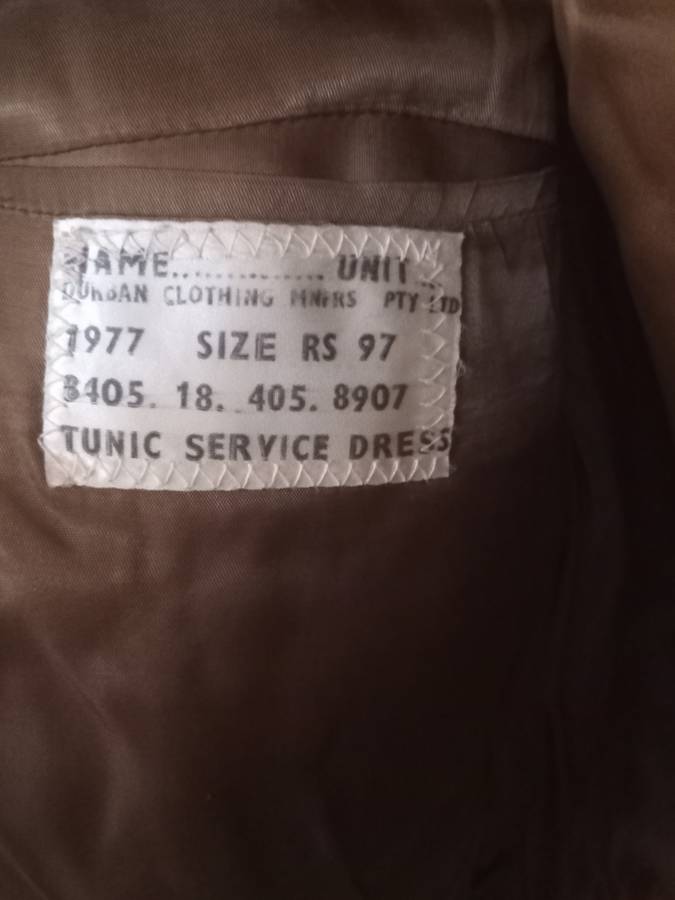 SADF TDK Tunic with Flashes and collar badges