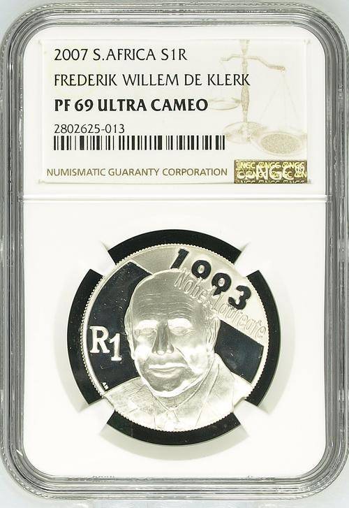 ## 2nd Finest Known South Africa  Fw De Klerk PF69UC ##