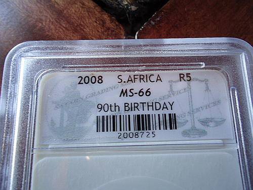 MANDELA 2008 ms66 SACGS