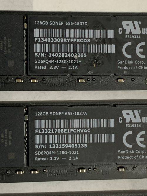 Sandisk 128GB SDNEP SSD for MacBook Pro/Air A1465/A1466/A1502