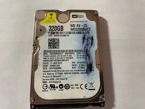 WESTERN DIGITAL 320GB LAPTOP HDD