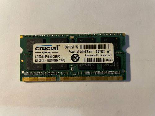 CRUCIAL 8GB DDR3 LAPTOP MEMORY