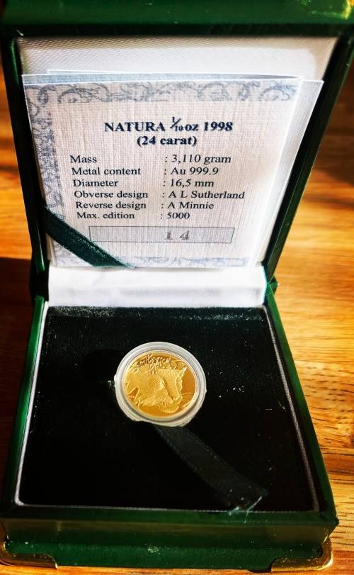 1998 NATURA TENTH OZ - THE LEOPARD WITH CERT # MINTAGE 2706