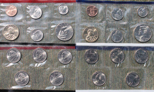 2004 P and D US Mint Uncirculated 22 Coin BU Set with Westward Journey Nickels 5c