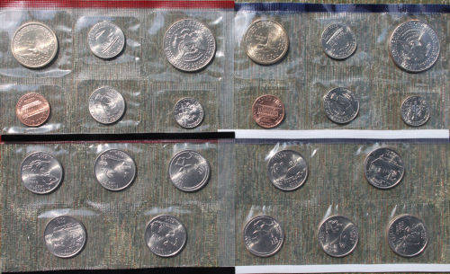 2004 P and D US Mint Uncirculated 22 Coin BU Set with Westward Journey Nickels 5c