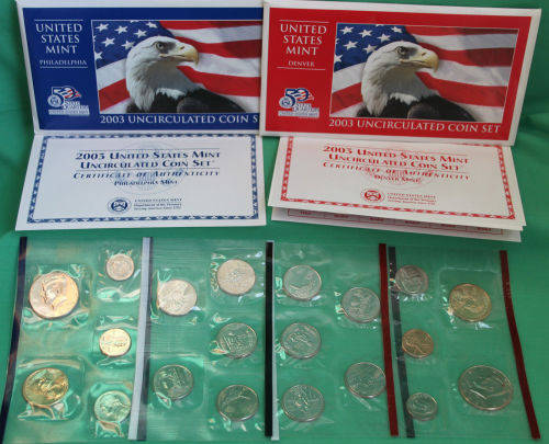 2003 Philadelphia and Denver US Mint Uncirculated 20 Coin BU Set