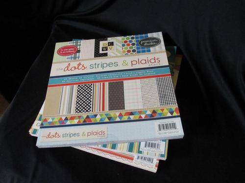 DCWV PREMIUM CARDSTOCK STACK  12"X12" DOTS STRIPES AND PLAIDS MATSTACK