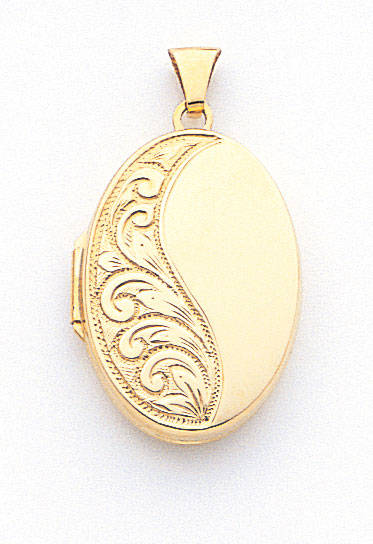 Brand New 18ct Engraved Oval Locket (Beautiful)