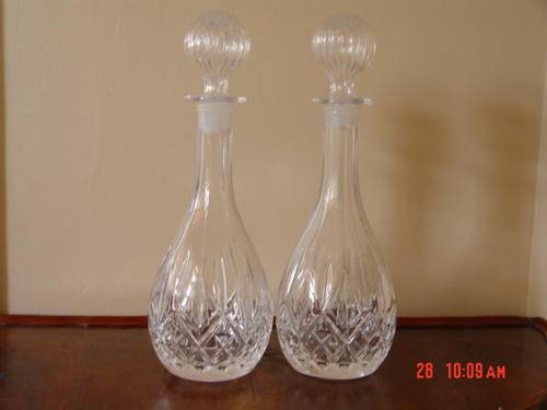 Port Lead Crystal Decanters x 2