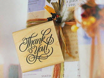 Wooden Seal Art Font Wooden Stamp - square thank you  - 5*5cm