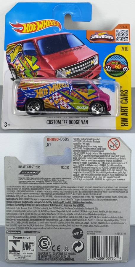 Hotwheels Diecast Hot Wheels 1/64 - Custom '77 Dodge Van