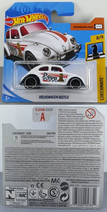 Hotwheels Diecast Hot Wheels 1/64 - Volkswagen Beetle (Checkmate)