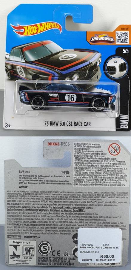 Hotwheels Diecast Hot Wheels 1/64 - '73 BMW 3.0 CSL Race Car