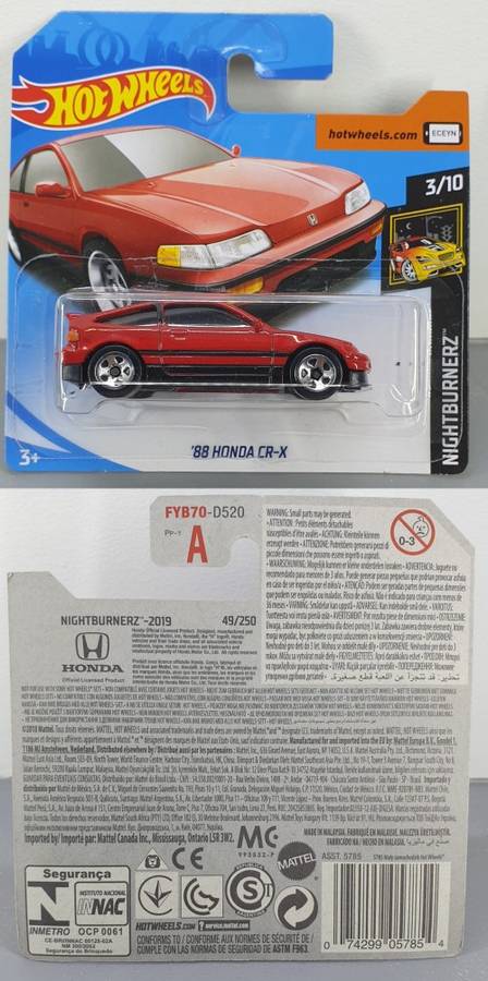 Hotwheels Diecast Hot Wheels 1:64 - `88 HONDA CR-X