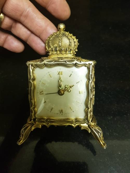 EMES German dore Bronze Enamel Clock