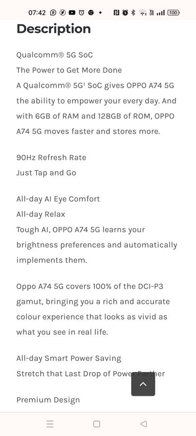 High End A74 5G, 128gb, 6gb, 48mp, 5000mAh