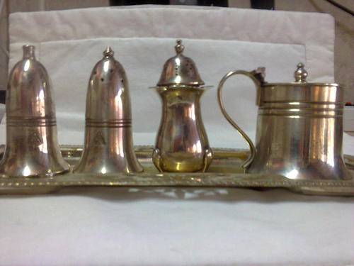 5 PIECE CONDIMENT SET - EMBASSY MADE IN ENGLAND
