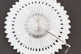 Tissue paper decoration:  Paper Fan- WHITE: 50cm