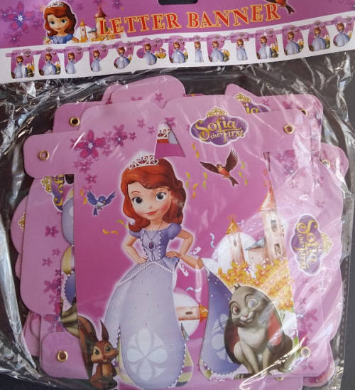 Sofia the first party happy birthday letter banner