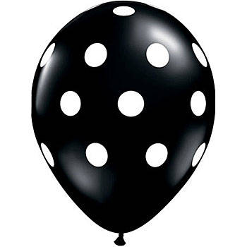 Black polka dot balloons- 10 Balloons per pack