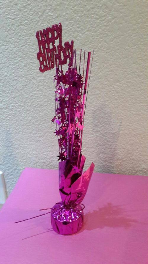 Happy birthday center piece- pink