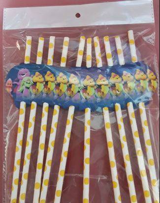 Barney party Straws- 10 per pack