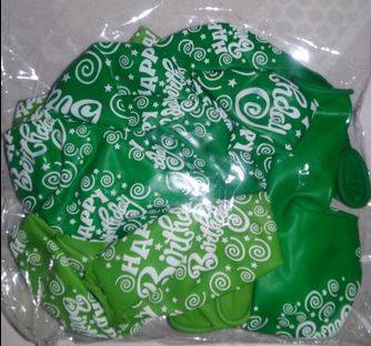 Happy birthday balloons- Green(10)