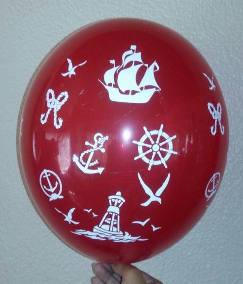 sailor/nautical party balloons- red- 10 per pack- Helium Quality