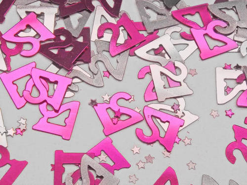 21st birthday confetti- PINK & SILVER- Was R18 NOW R10