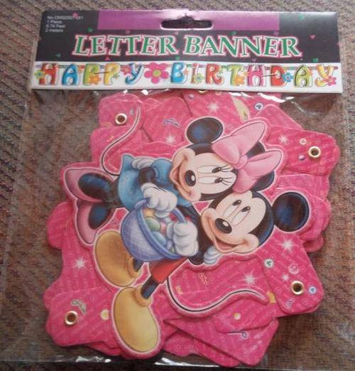 Minnie mouse happy birthday letter banner