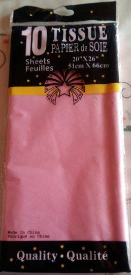 Tissue paper sheets(10)- PINK 51CM BY 66CM