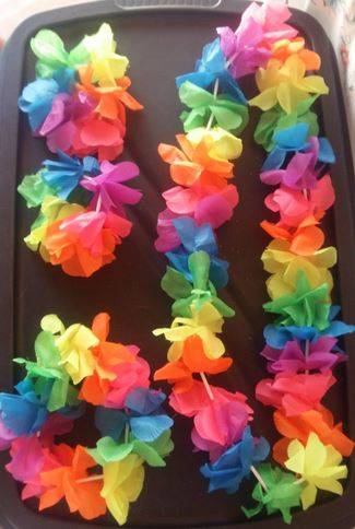 Hawaiian set: Necklace, headband, & bracelets