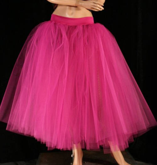 Adult tutu skirt: DARK PINK- 70CM- EXTRA LENGTH