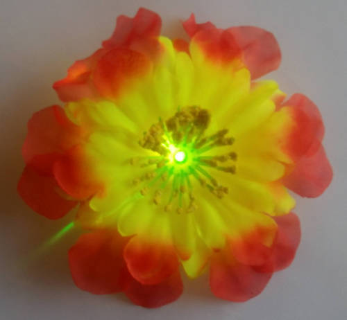 Hawaiian party flower for hair- CLIPS ONTO HAIR AND LIGHTS UP