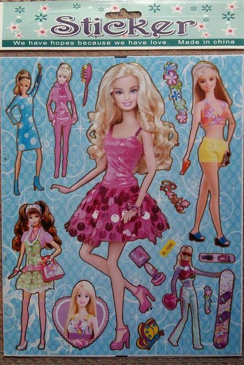 Barbie sticker sheet