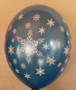 Frozen party snowflake balloons (10) helium quality- DARK BLUE