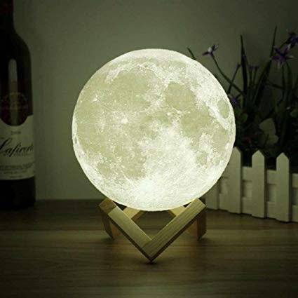 MOON LAMP /13CM RECHARGEABLE COLOR ADJUSTABLE WITH STAND