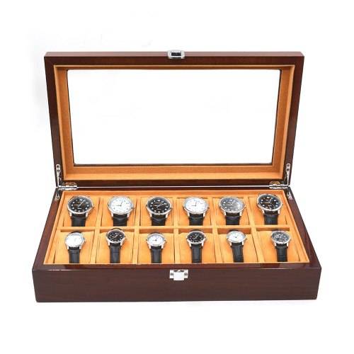 WATCH BOX / DISPLAY / CASE / STORAGE / ORGANISER *12 SLOT/ BLOCK/ DIVISION*DYNAMITE*REAL SOLID WOOD
