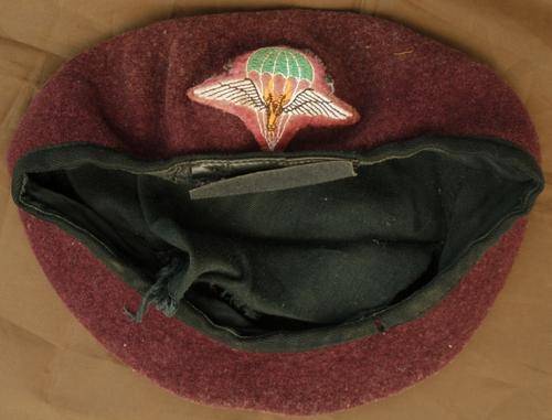 1 Parachute Battalion Burgandy Beret Complete with Embroidered Mot Badge Size 55