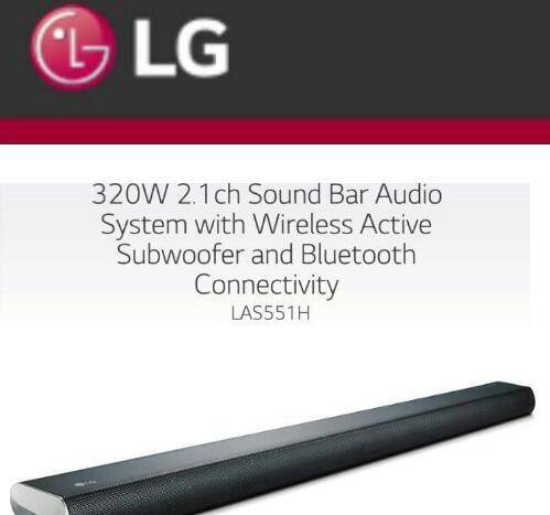 LG ELECTRONICS 2.1ch 320W LAS551H SOUNDBAR - BLUETOOTH ENABLED