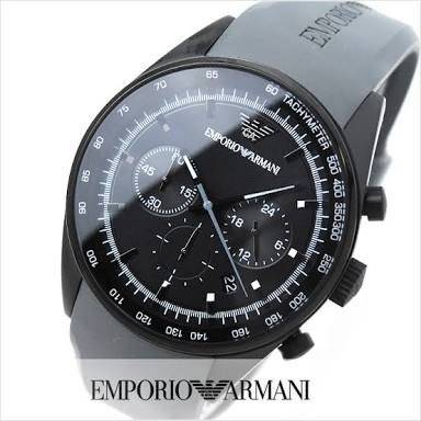 EMPORIO ARMANI SPORTIVO AR5978 GREY RUBBER CHRONOGRAPH WATCH