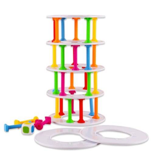 WOBBLY TOWER COLLAPSE -  Game Stacking Column Board games Challenge Funny Game Toy
