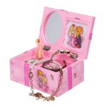 PINK BALLERINA KIDS MUSICAL BOX JEWELLERY & TRINKET MIRROR + PHOTO HOLDER