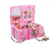PINK BALLERINA KIDS MUSICAL BOX JEWELLERY & TRINKET MIRROR + PHOTO HOLDER