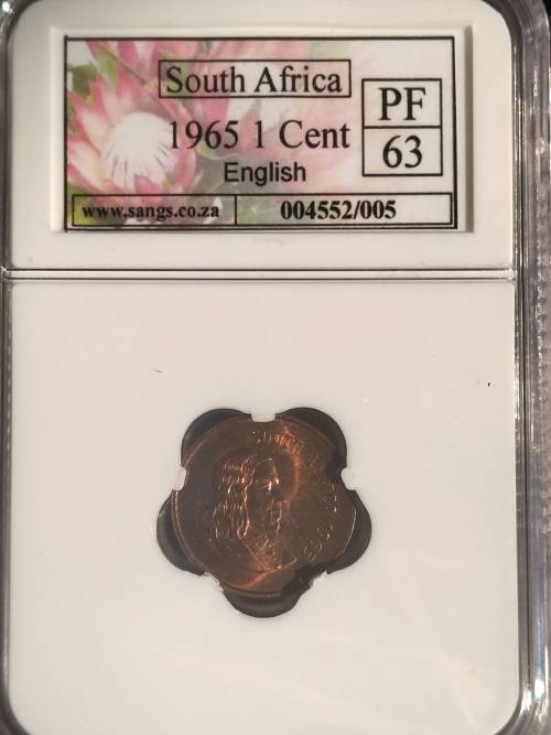 South Africa   1965   English   1 Cent Proof Coin