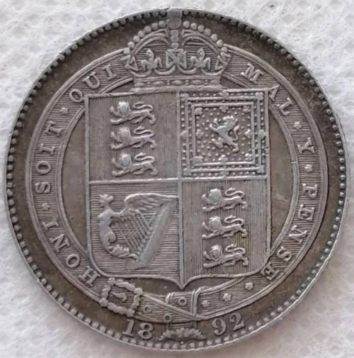 Great Britain 1892 Silver Shilling