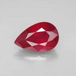 NATURAL 5.98 ct GHI Certified Natural Blood Red Ruby Pear Cut  Gemstone - Certificate Included