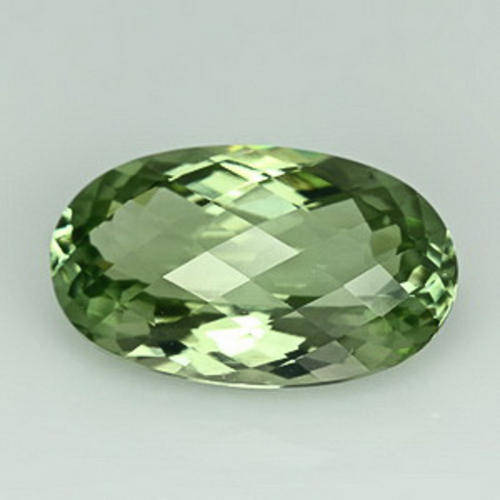 ELEGANT 8.6 ct  GREEN URUGUAY AMETHYST OVAL CHECKERBOARD CUT - Prasiolite Gemstone